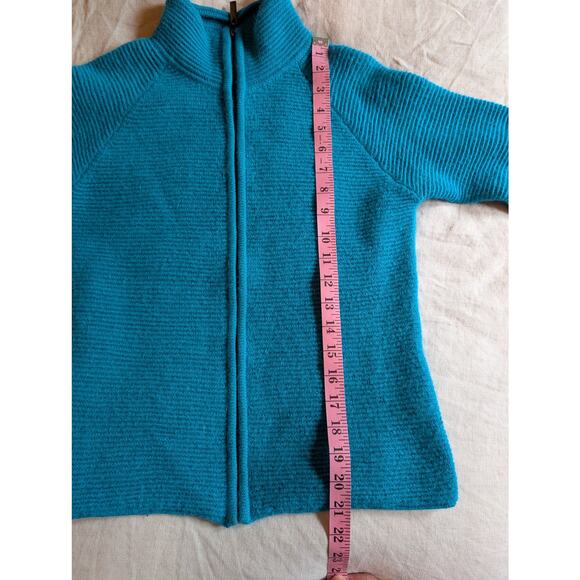 100% Baby Alpaca Millma's Small Blue Zip Front Peru Luxury Soft Knit Sweater - Picture 7 of 9